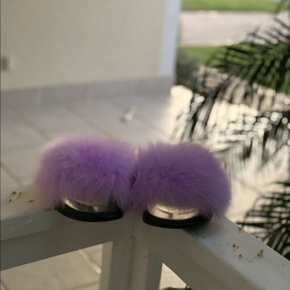 100% Real Fox Fur Slides ! - Picture 2 of 3